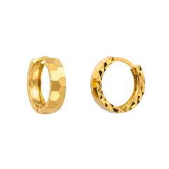 22K Gold Gilded Facet Hoop Earrings