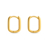 22K Gold Rectangle Cushion Hoop Earrings