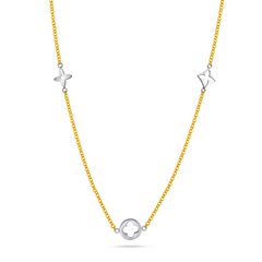 22k Gold Moonlight Clover Charm Necklace