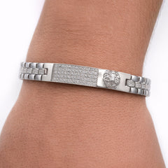 Silver Lion Link Bracelet