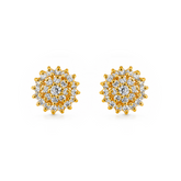 22K Gold Étoile Floral Cluster CZ Earrings