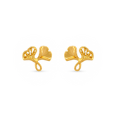 22K Gold Leaf Vine Stud Earrings