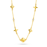 22k Gold Aura Clover Drop Necklace