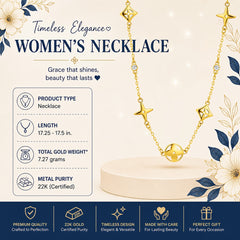 22k Gold Aura Clover Drop Necklace
