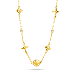 22k Gold Aura Clover Drop Necklace