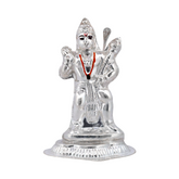 Silver Hanuman with Mace Idol
