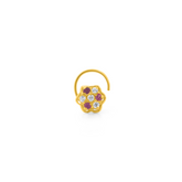 22K Gold Floral Nose Pin