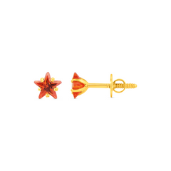 22K Gold Starburst Stud Earrings