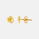 22K Gold Flower Loop Stud Earrings