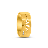 22K Gold Heart Beat Ring