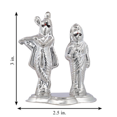 Silver Radha Krishna Idol
