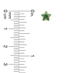 22K Gold Green Starburst Stud Earrings