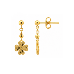 22K Gold Floral Drop Earrings