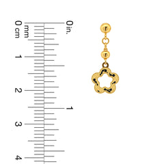 22K Gold Openwork Blossom Drop Earrings