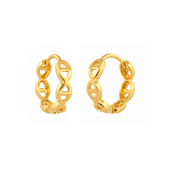 22K Gold Linked Hoop Earrings