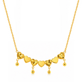 22K Gold Heart Charm Necklace