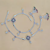 Silver Rani Bloom Anklets