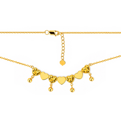 22K Gold Heart Charm Necklace