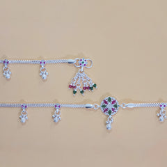 Silver Rani Bloom Anklets