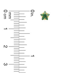 22K Gold Green Starburst Stud Earrings