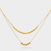 22K Gold Layered Bead Necklace