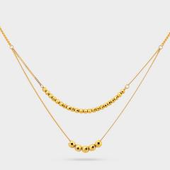22K Gold Layered Bead Necklace
