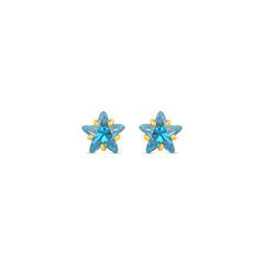 22K Gold Oceanic Starburst Stud Earrings