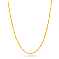 22K Gold Lite Rope Chain - 18"