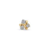18K Gold Twisted Diamond Flower Nose Pin