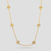 22K Gold Clover Station Necklace