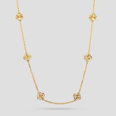 22K Gold Clover Station Necklace