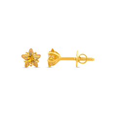 22K Gold Starlight Citrine Stud Earrings