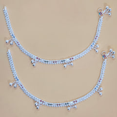 Silver Multi Accent Anklets