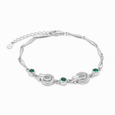 Silver Green Charm Bracelet