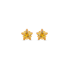 22K Gold Starlight Citrine Stud Earrings