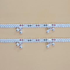 Silver Multi Accent Anklets