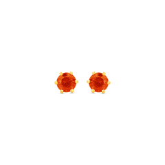 22K Gold Orange Stud Earrings