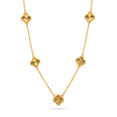 22k Gold Five Clover Necklace