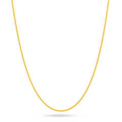 22K Gold Thin Curb Chain - 16"
