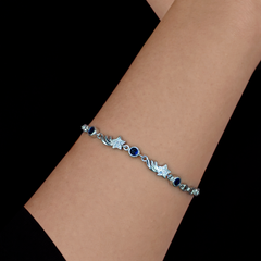 Silver Blue Star Charm Bracelet