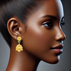 22K Gold Filigree Laxmi Jhumkas