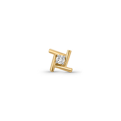 18K Gold Geometric Solitaire Diamond Nose Pin