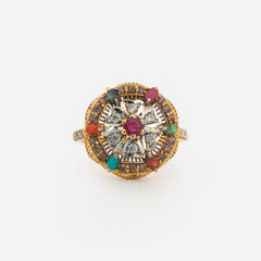 22K Gold Multicolor Ring