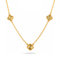 22k Gold Five Clover Necklace