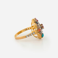 22K Gold Multicolor Ring