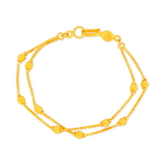 22K Gold Kids Double-Strand Bead Bracelet