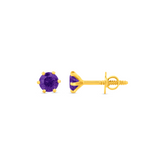 22K Gold Elegant Amethyst Stud Earrings