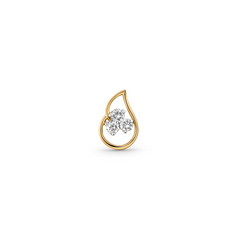 18K Gold Pear Drop Diamond Nose Pin