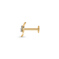 18K Gold Pear Drop Diamond Nose Pin