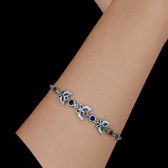 Silver Blue Butterfly Bracelet